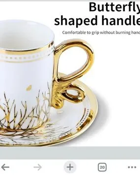 Kitchen | Turkish Elegant White And Gold Porcelain Coffee Cup Set ...
